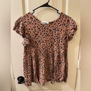 Savanna Jane Women's Leopard Print Top - Brown